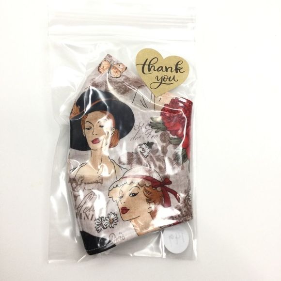 2/$15 - Paris Mask, Vintage Red Hat Fashion Face Mask, Filti Filter - Picture 9 of 16